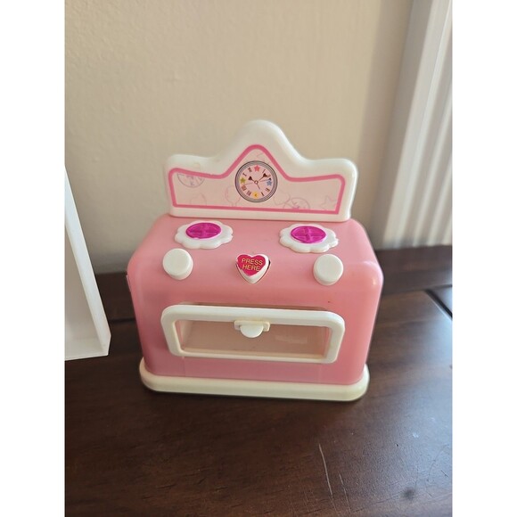 4 Lil Kidz Doll Fisher Price Pink Kitchen Set 1990s Accessories Fridge Oven - Picture 3 of 5